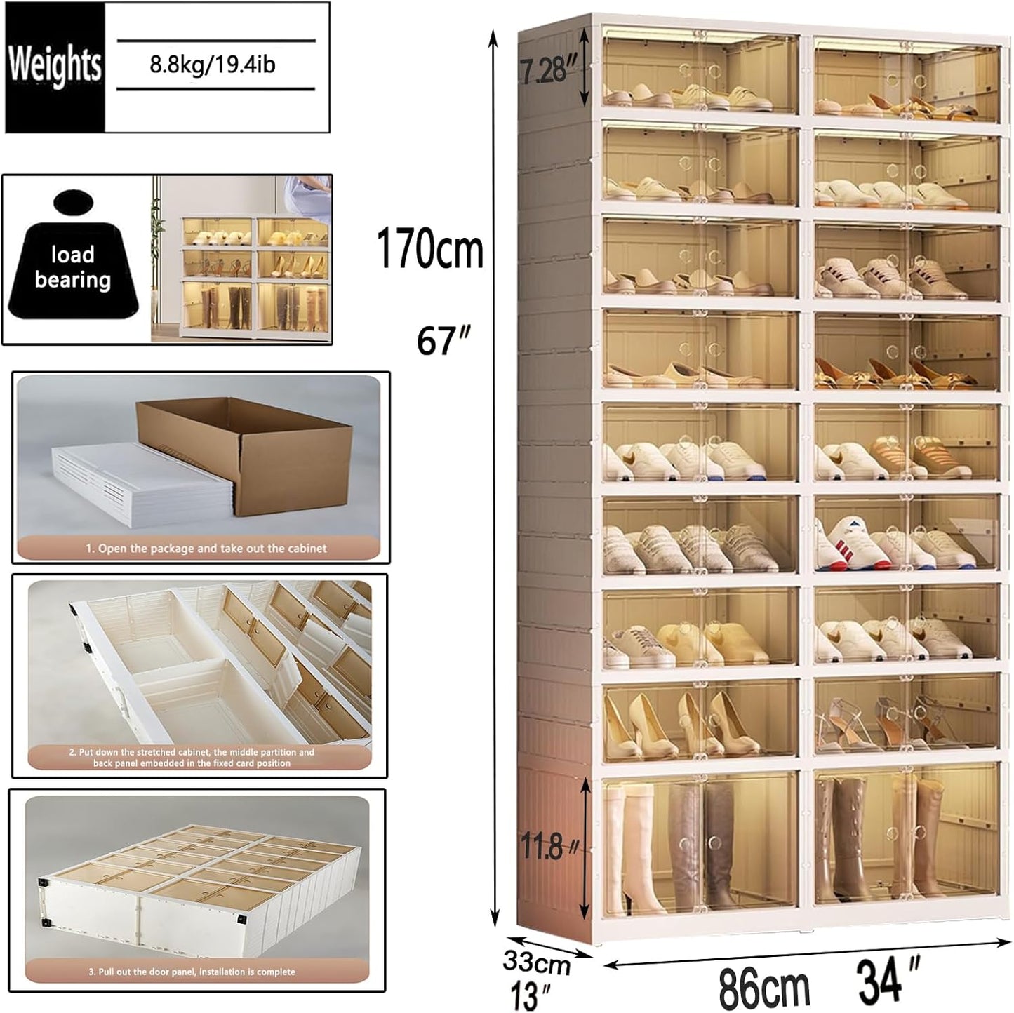 Foldable Shoe Rack Organizer