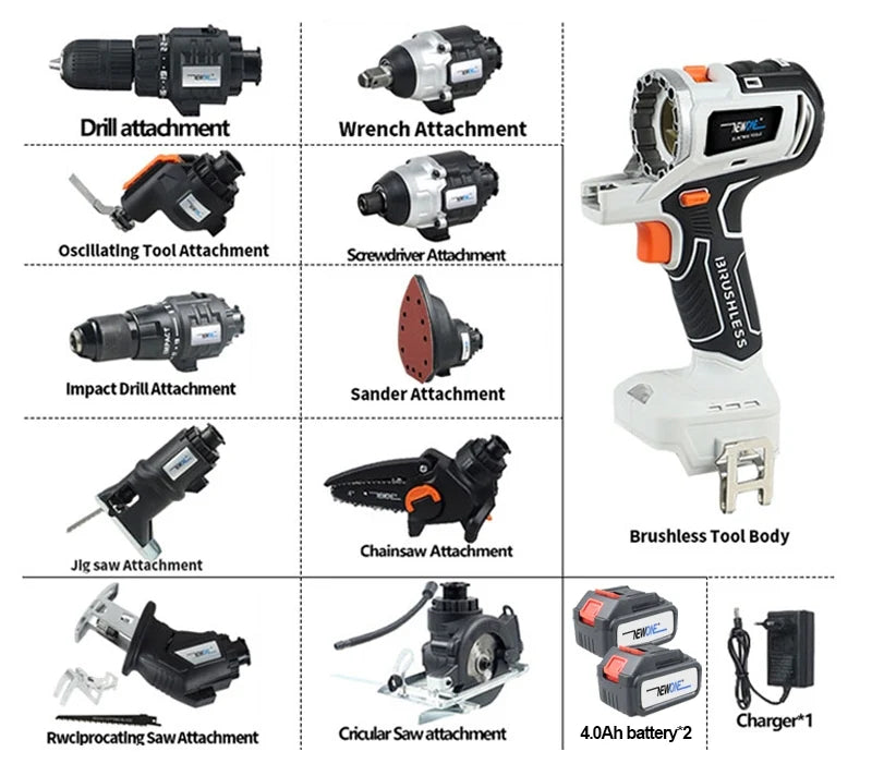 Cordless 10 in 1 Multifunctional Power ToolKit